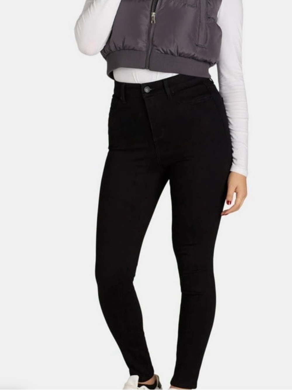 Time and Tru Black High-Rise Skinny Jeans for Women